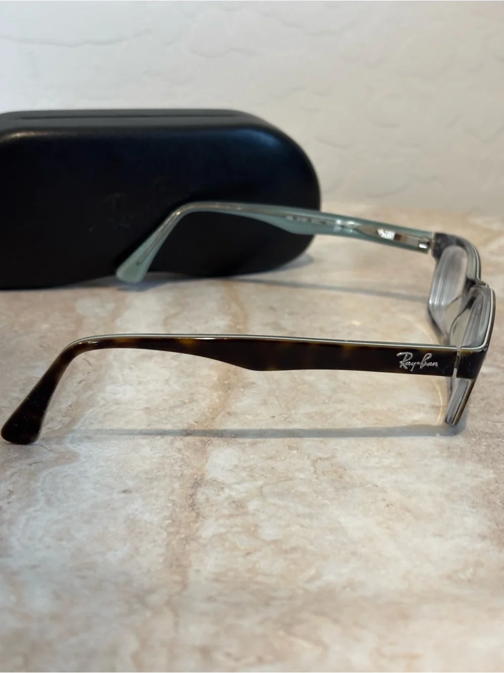 Ray-Ban RB 5150 Rectangle Eyeglasses in Dark Tortoise - Picture 3 of 8
